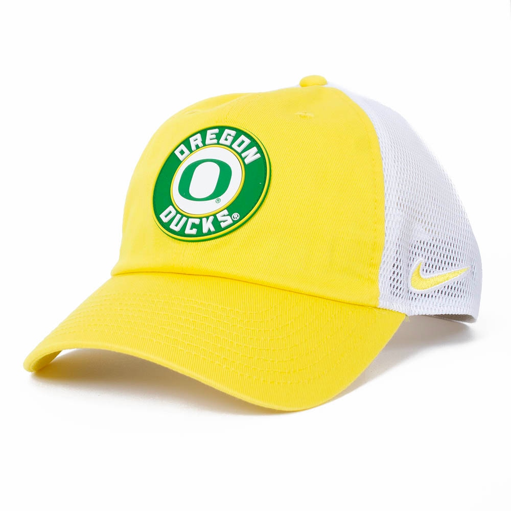 Classic Oregon O, Nike, Yellow, Curved Bill, Accessories, Unisex, Soft Mesh, Trucker, Oregon Ducks, Adjustable, hat, 882817